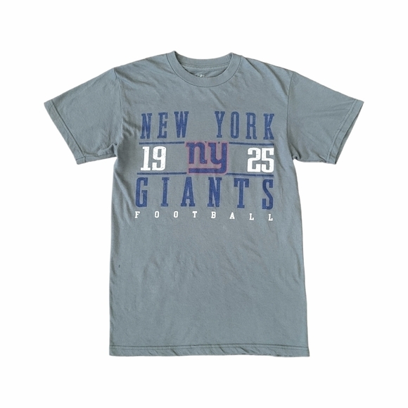 NFL Team Apparel New York Giants Gray Short Sleeve T-Shirt Men's Size S Big Logo - Picture 1 of 8